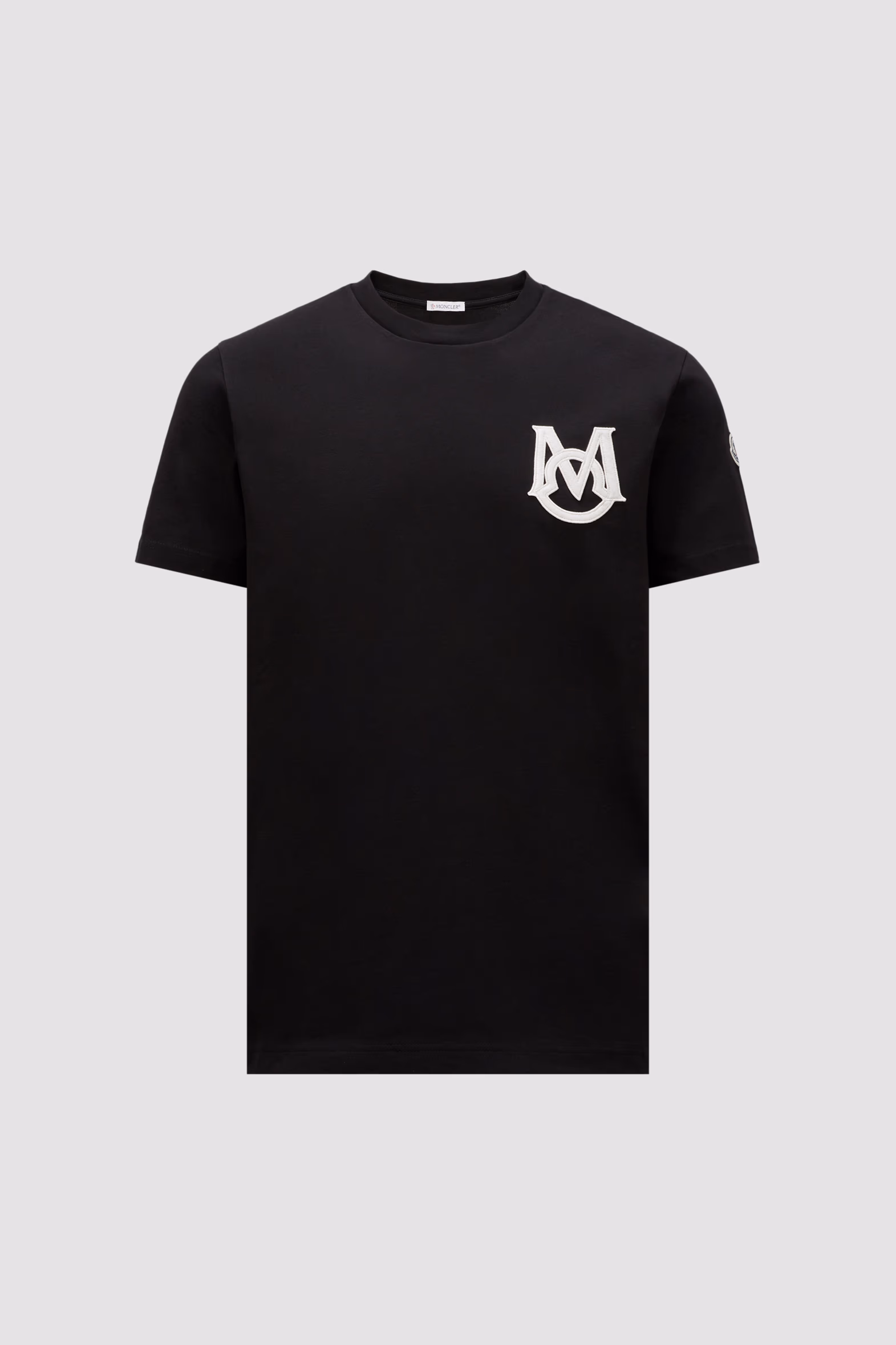 Camiseta de algodón con monograma Hombre Negro Moncler 2
